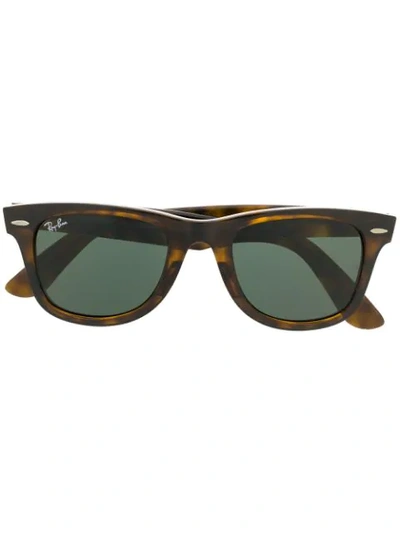 Ray Ban Wayfarer Tortoiseshell Sunglasses In Brown