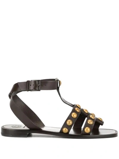 Tory Burch Blythe Studded Sandals In Brown