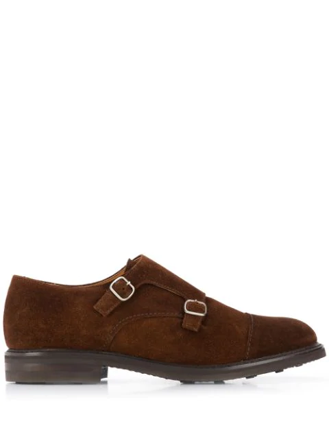 Berwick Shoes Marron Monk Shoes In Brown | ModeSens