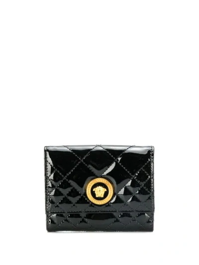 Versace Medusa Icon Quilted Wallet In Black