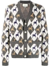 Gucci Intarsia Horse & Logo Wool Knit Cardigan In Neutrals