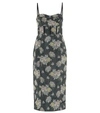 Brock Collection Corseted Floral-jacquard Midi Dress In Black