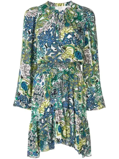 A.l.c Sidney Coral-print Silk Dress In Multicolour