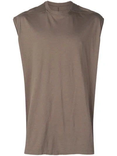 Rick Owens Sleeveless Tarp T-shirt In Grey