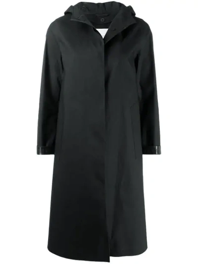 Mackintosh Chryston Bonded Cotton Hooded Coat In Black