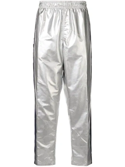 Ralph Lauren P-wing Logo Stripe Track Trousers In Silver