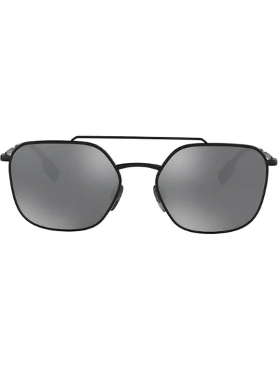 Burberry Eyewear Square Frame Aviator Sunglasses In Black