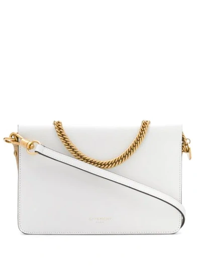 Givenchy Cross3 Leather And Suede Cross-body Bag In White