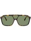Persol Square Oversized Sunglasses In Green