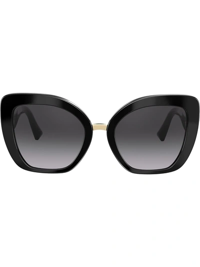 Valentino Eyewear V Logo猫眼框太阳眼镜 - 黑色 In Black
