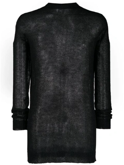 Rick Owens Transparent Knit Sweater In Black