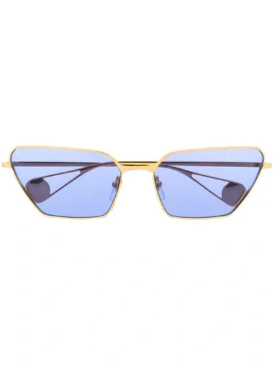 Gucci Angular Cat Eye Sunglasses In Gold