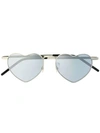 Saint Laurent Heart Frame Sunglasses In Silver
