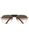 Cartier Santos De  Sunglasses In Gold