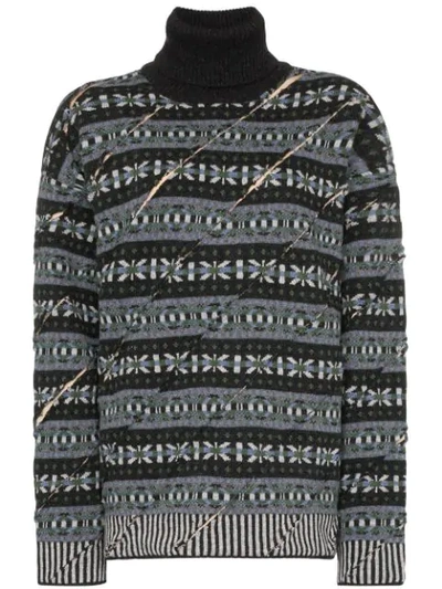 Y/project Slashed Roll Neck Jumper In Grey