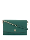 Tory Burch Robinson Chain Wallet In Green