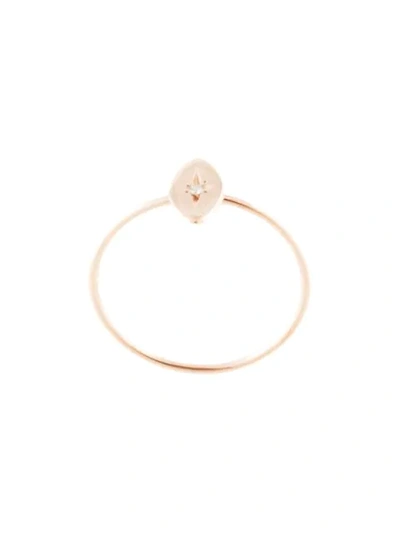 Natalie Marie 9kt Rose Gold Willow White Diamond Ring In 9ct Rose Gold