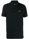 Ea7 Logo Polo Shirt In Black