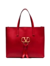 Valentino Garavani Garavani Large Vring Leather Tote Bag In Red