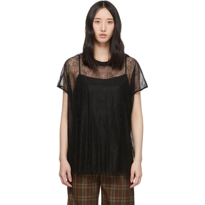 Mcq By Alexander Mcqueen Black Mcq Swallow Lace Blouse In 1000 Black