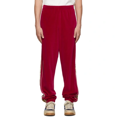 Gucci Red Gg Stripe Lounge Pants In 6503 Red