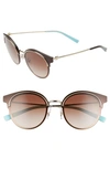 Tiffany & Co 64mm Round Gradient Lens Sunglasses In Brown/ Gold/ Brown Gradient