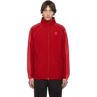 Adidas Originals Red Sst Windbreaker Jacket In Scarlet