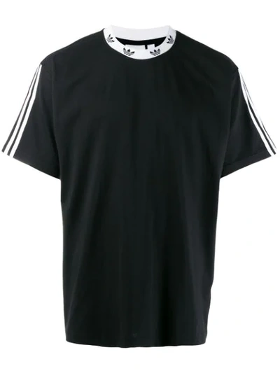 Adidas Originals Trefoil Ribbed T-shirt In Black