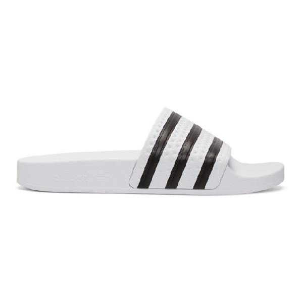adidas white adilette slides
