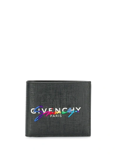 Givenchy Logo Print Flap-over Wallet In Black