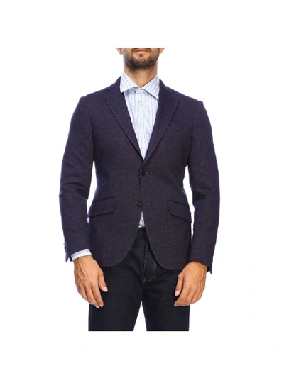 Etro Single-breasted Two-button Jersey Bone Jacket In Blue
