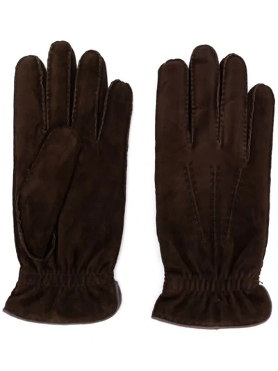 Brunello Cucinelli Stitching Detail Gloves In Cu979 Brown