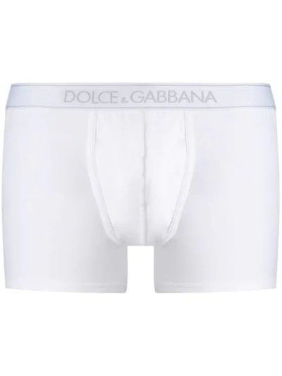Dolce & Gabbana Printed Logo Boxer Briefs In White