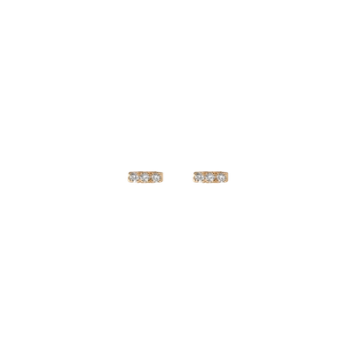 Aurate Mini White Diamond Bar Earring In Gold/ Pink