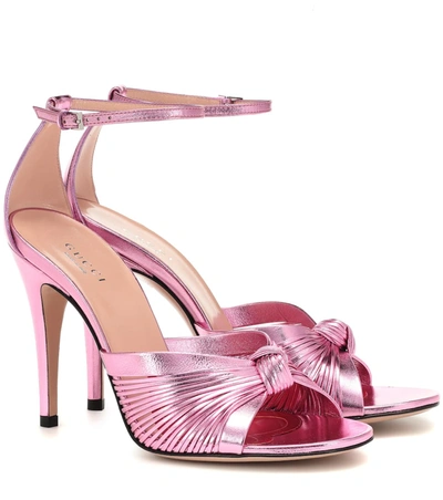Gucci Leather Sandals In Pink