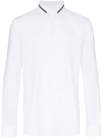 Givenchy Cotton Shirt W/logo Collar In White