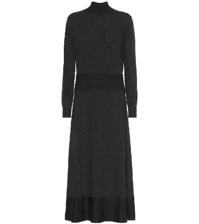 Agnona Wool Midi Dress In Black