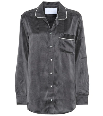 Asceno Silk Pajama Top In Black