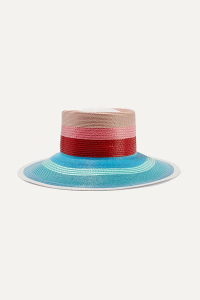 Missoni Striped Faux Straw Sunhat In Red