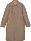 Gucci Men's Plaid Single-breasted Reversible Overcoat In Neutrals