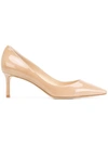 Jimmy Choo Romy 60mm Patent Pointed-toe Pumps In Nude Patent