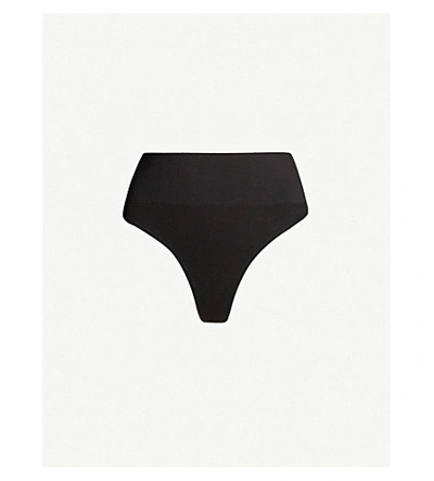Skin The Tummy Toner Stretch-jersey Thong In Black