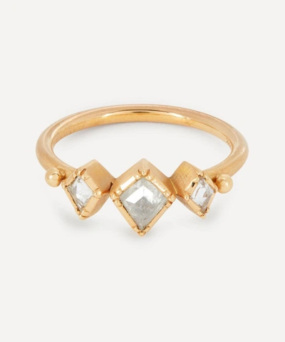Brooke Gregson 18ct Rose Gold Prism Triple Diamond Ring