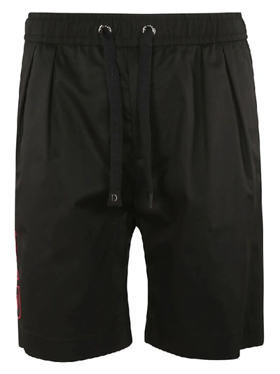 Dolce & Gabbana Side Stripe Track Shorts In Black