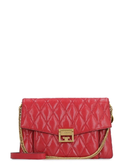 Givenchy Gv3 Quilted Leather Bag In Red