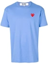 Comme Des Garçons Play Heart Application T-shirt In Blue