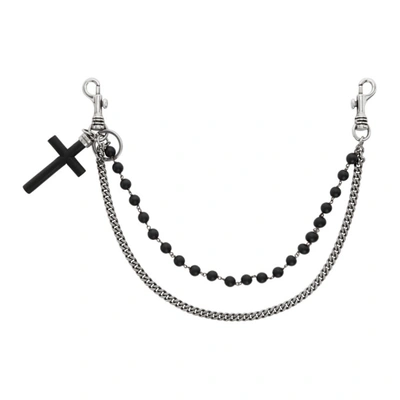 Dsquared2 Black Cross Pant Chain Keychain In M1332pallad
