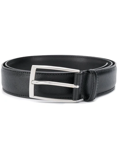 Sandro Saffiano Finish Belt In Black