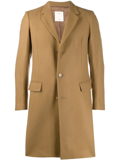 Sandro Apollo Single-breasted Wool-blend Coat In Beige