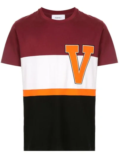 Ports V Striped Logo T-shirt In Multicolour